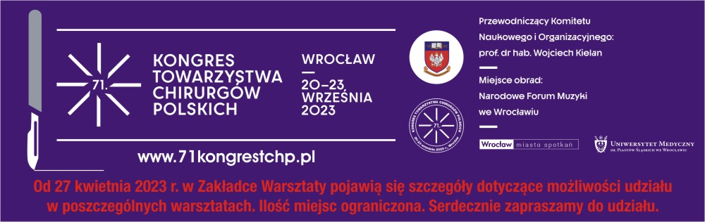 warsztatyKongres Towarzystwa Chirurgow Polskich 2023 baner 1000x317 px A